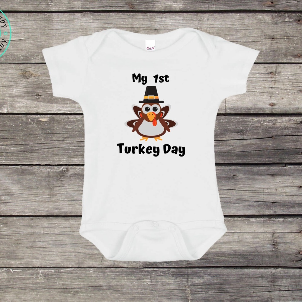 My First Turkey Day Thanksgiving Onesie